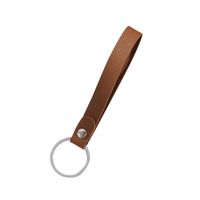 Wholesale Logo custom design handmade key ring chain plain real genuine metal strap man promotional gift leather keychain