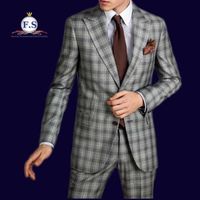 Wholesale Men s Suits Blazers Fabric List For Made To Measure Pure Wool Check AUTUMN WINTER pc Formal Occassion Half Canvassed