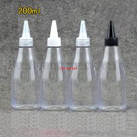 Wholesale 30pcs ml clear Pet Shampoo Plastic Lotion Bottle Recycling Pointed Cap Refillable Squeeze Screw Clear Containergood package