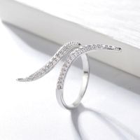 Wholesale Fashion Jewelry White Pave CZ Open Ring K Gold Plated Sterling Silver Women s Engagement Wedding For Gift