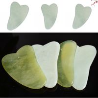 Wholesale Natural Gua Sha Board Green Jade Stone Guasha Cure Acupuncture Massage Tool Body Face Relaxation Beauty Health Care Tool G2