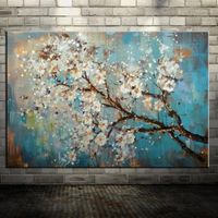 Wholesale Mintura Handpainted Flowers and Tree Draw Morden Oil Paintings on Canvas Wall Pictures For Live Room Home Decor No Framed1