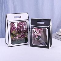 Wholesale Gift Wrap Visiable Paper Bag With Clear Window For Toy Cloth Accessories Packing Ins Creative Bags1