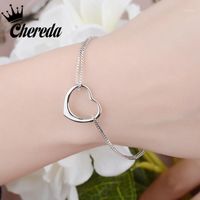 Wholesale Bangle Chereda Simple Heart Bracelet For Women Unique Geometric Chain Party Birthday Gift Lover Lady Jewelry Bracelets1