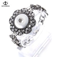 Wholesale Charm Bracelets RoyalBeier Bohemian Watches Women Jewelry One Direction Pulseras Est Vintage mm Metal Snap Button Bracelet SZ0529