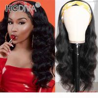 Wholesale Headband Wig Human Hair Scarf Wig Remy Brazilian Straight Body Curly for African American Women Affordable Headband Wig Beginner Cheap