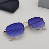 Wholesale Blaze series hexagonal floating lens metal frame Arista golden appearance and matching with copper silver blue or gold mirror mirror