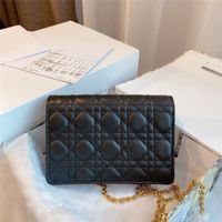 Wholesale Fashion Shoulder Cross Luxury Designer Oblique Women Body Bags Embroidery Thread Diamond Lattice Plain Vintage Genuine Leather black Handbags