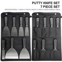 Wholesale 7pcs Putty Knife Scraper Blade inch Wall Shovel Carbon Steel Plastic Handle Construction Tool Plastering Knife Tool Bag