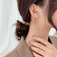 Wholesale Hoop Huggie Sell K Gold Filled Round Circle Sterling Silver Ladies Earrings Jewelry For Women Birthday Gift1