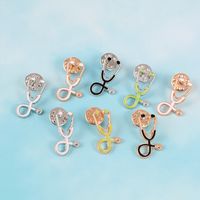 Wholesale Kids Stethoscope Shaped Brooch Jewellery Adult Children Cartoon Alloy Fashion Brooches Multicolor Pins Hot Sale qs J2