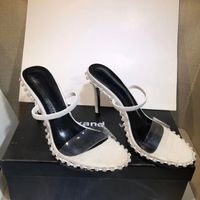 Wholesale 2020 new top agrade rhinestone real leather studded sling back sandals sandals nova high heels size to