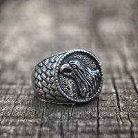 Wholesale Mens Stainless Steel Signet Eagle Ring Classic and Vintage Biker Style Bird Rings Jewelry