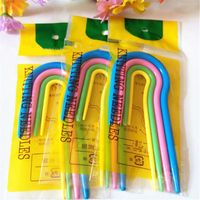 Wholesale Sewing Notions Tools set Curved Crochet Hooks For Knitting Needles Plastic Knit Stitch DIY Scarf Sweater U shaped Twist Weaving