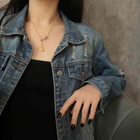 Wholesale Titanium steel clavicle chain necklace female autumn and winter minority dign high sense new fashion fadels hip hop