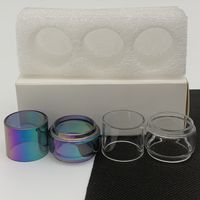 Wholesale Aspiire Quad Flex RDTA Normal Bulb Tube Clear Rainbow Replacement Glass Tube Bubble Fatboy box Retail Package
