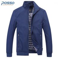 Wholesale Autumn blue bomber jacket men thin winter jacket for men waterproof fall casual plus size long sleeve winter coat1