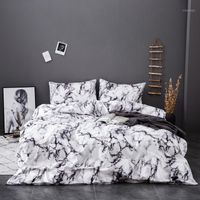 Wholesale Bedding Sets Styles Marble Swan Pillowcase Quilt Cover Polyester Butterfly Leaves Pillow Covers Comforter Set King1