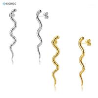 Wholesale Stud Kikichicc Sterling Silver Gold mm Snake Long Line Earring Twist Animal Fine Jewelry Fashion Women Rock Punk1