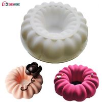 Wholesale Cake Tools SHENHONG Round Petal Flowe Shape Silicone Mold D Cupcake Jelly Pudding Cookie Muffin Soap Mould Baking DIY Moule1