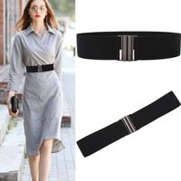 Wholesale Belts Fashion Waist Belt Female Elastic For Women Metal Button Black Band Simple Dress Coat Clothing Accessories