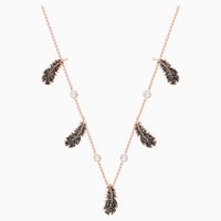 Wholesale Black Fashion Jewelry SWA New NAUGHTY Beam Necklace Feather Shape Pav Diamond Rose Gold Chain Women s Luxury Jewelry Q0531