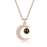 Wholesale High quality factory price moon necklace gold filled half