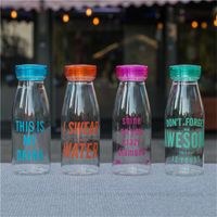Wholesale Water Bottles Summer Fat Da Le Fruit Plastic Bottle Juice Milk With Letters Transparent