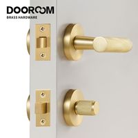 Wholesale DOOROOM brass knurled thumb turn key latch lever handle cylinder key escutcheon passage room lock