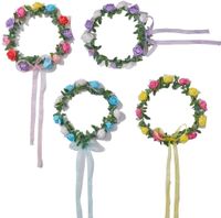 Wholesale Wholesa LED Flower Wreath Headband Crown Floral Garland Boho for Festival Wedding Beach Wreath Headdress with LED Decor KR117