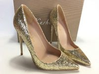 Wholesale Dress Shoes Keshangjia Gold Glitter Sparkling Women Pumps Thin High Heels Woman Pointy Toe Stiletto Sexy Sandals