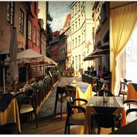 Wholesale Wallpapers Custom D Canvas Mural Romantic Nostalgic Street View Alley Wallpaper Business Family Background