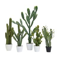 Wholesale Decorative Flowers Wreaths Nordic Large Simulated Cactus Potted Artificial Plants Indoor Living Room Green Bonsai Fake Tropical Decoration