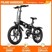 Wholesale EU Stock ADO A20 Foldable Electric Bicycle Inche Tire E bike W DC Motor km h Removable Battery Mountain Bike