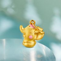 Wholesale Charms Cute Yellow Gold Elephant Pendant Bracelet Necklace Hand Made Fans Accessories Woman Girl Diy Lovely Jewelry Gift