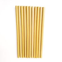 Wholesale 20cm Reusable Yellow Color Bamboo Straws Eco Friendly Handcrafted Natural Drinking Straw