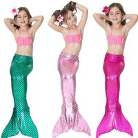 Wholesale 3 Hot Kid Girls Mermaid Tail Bikini Set Girls Swimwear Summer mayo Chidren Girls Swimsuit Swimming Costume Y0220