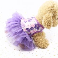 Wholesale Lace Pet Dress Small Dog Clothes Princess Cat Dress Party Dog Wedding Dress Tutu Skirt Puffy Sleeves Yorkshire Terrier Clothing T2