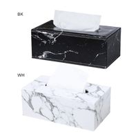Wholesale Tissue Boxes Napkins Marble Pattern Rectangular Leather Box Cover Holder El Drawer Light Luxury Business Office Dining