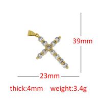 Wholesale Charms Friendship Unisex Jewelry Religious Cross Pave CZ Crystal Classic Gold Pendant For Women Fashion DIY Making Necklace
