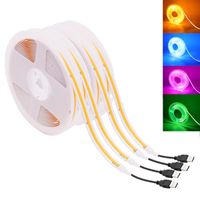 Wholesale Strips USB COB Strip DC V LED Light Flexible FOB LEDs Dimmable Linear Ribbon Blue Green Red Pink Ice Yellow