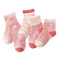 Wholesale Socks Available Toddler Baby Girls Cute Anti Slip Sockings Cartoon Printed Warm Breathable Kids Cotton Beauty