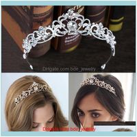 Wholesale Hair Jewelryhair Clips Barrettes Rhinestone Crown Bridal Headwear Rose Gold Headband Jewelry Exquisite Alloy Aessories Little Princes Drop