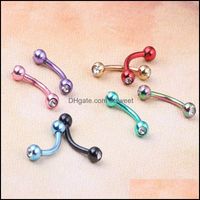 Wholesale Jewelry Cool Labret Body Pierce Nipple Navel Belly Eyebrow Bar Tongue Rings Lip Aessories Drop Delivery Wxea7