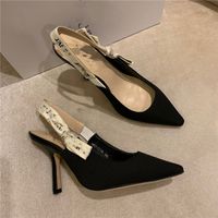 Wholesale 2021 summer new high heeled sandals female fashion joker pointy wedding shoes top designer size