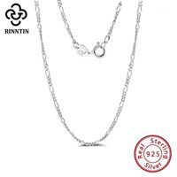 Wholesale Chains Rinntin Sterling Silver Women Men Diamond Cut Figaro Link Chain Necklace cm cm cm Neck Fashion Jewelry SC27
