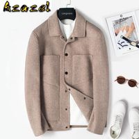 Wholesale Azazel Spring Men s Wool Coat Short Black Jacket Man Korean Fashion Woolen Overcoat Chaquetas Hombre A3829 KJ4303 Jackets