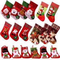 Wholesale DHL Fast Christmas Stockings Santa Snowman Gift Holders Storage bag Pendant Home Decor New Year Socks Ornament Xmas Tree Decoration