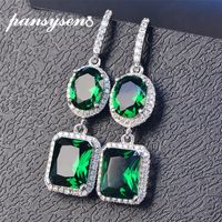 Wholesale PANSYSEN sterling silver Emerald Sapphire Gemstone Drop Earrings For Women Anniversary Party Fine Jewlery