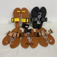 Wholesale Fahsion Women Sandals Ladies Flip Flops Loafers Black Yellow Pink Gold Brown Slides Shoes
